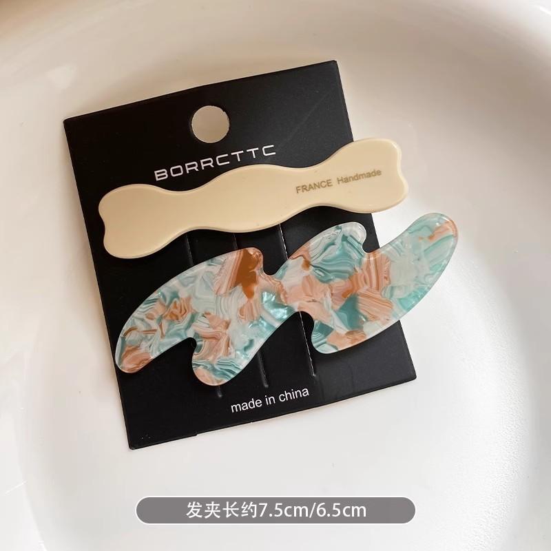 2Pcs/set New Women Temperament Wave Shape Acetic Hairpins Sweet Hair Decorate Side Hair Clips Barrettes Fashion Hair Accessories