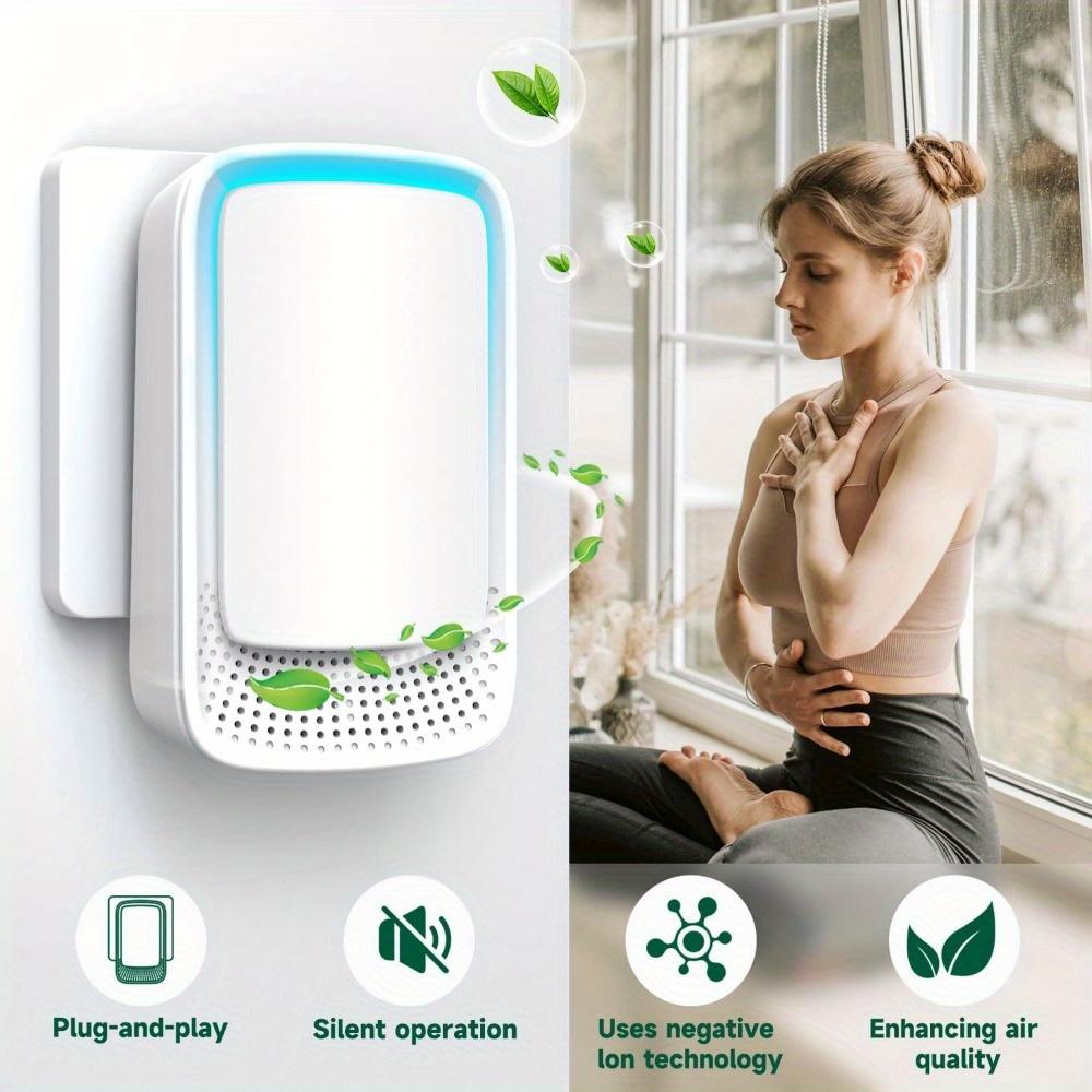 Plug In Negative Ion Air Purifier, Mini Wall-mounted Air Cleaner, Silent Negative Ion Generator, Plug and Play Air Freshener for Home Bedroom Bathroom