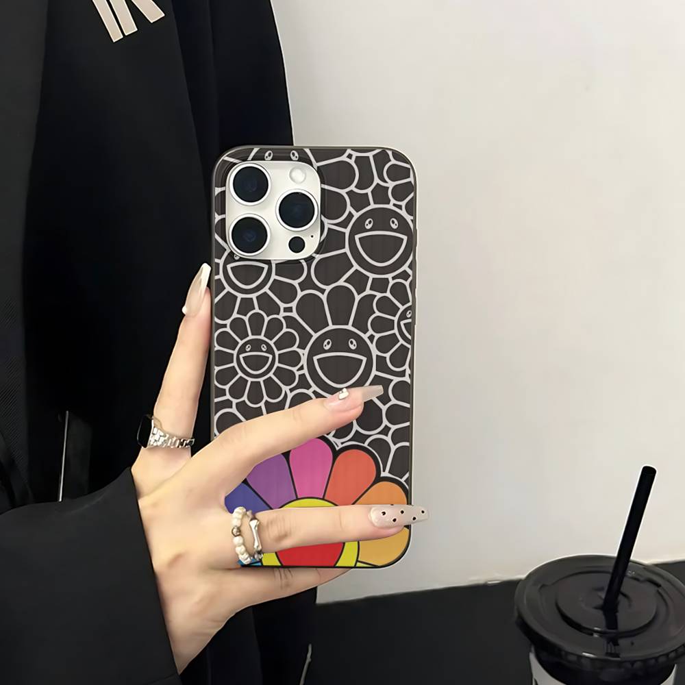 Art Japanese M-Murakami Artisti T-Takash For IPhone 17 16 15 13 14 Pro Max Plus Pro Corrugated Translucent Back Phone Cover