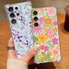 Cartoon Flowers Pattern Phone Case For Samsung Galaxy S26 S25 S24 S23 Ultra S22 Plus S21 S24 S25 FE Clear Shockproof Soft Cover