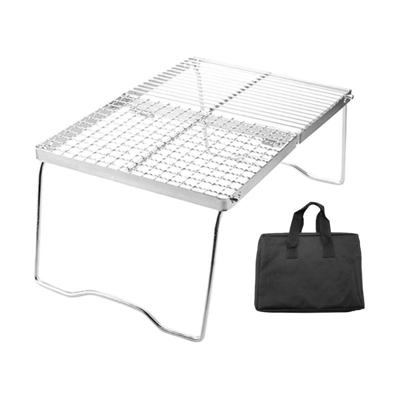 Stainless Steels Grilling Grate BBQ Table Camping Table Foldable Camping Table Outdoor Folding Table Barbecue Table 1