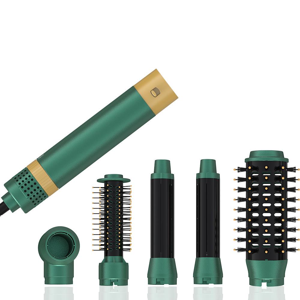 

Cross-Border 5-in-1 Hot Air Brush: Hair Dryer, Curler, and Straightener with Automatic Hair Suction EU Plug