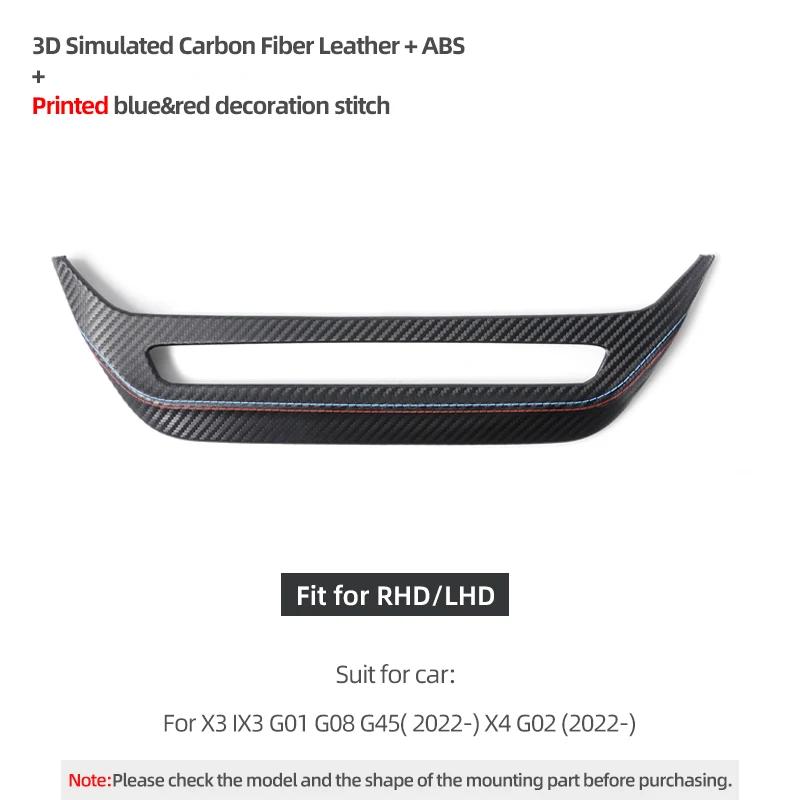 

Betterhumz For X3 G01 G45 X4 G02 iX3 G08 Made of Alcantara Auto Center Console CD Wrap Panel Trim Cover Car Interior Accessories Carbon Fiber Leather