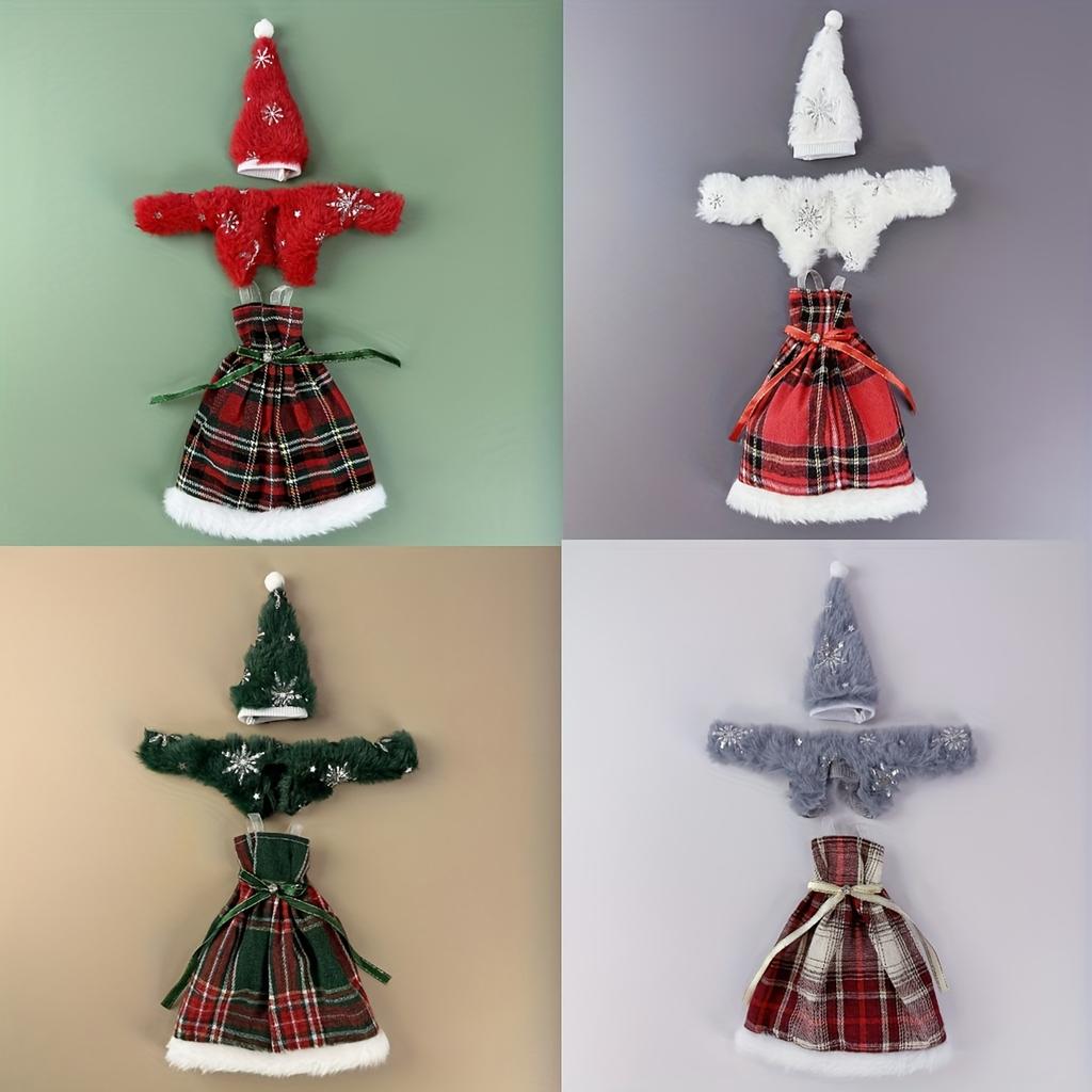 2pcs/4pcs 30cm Doll Clothes Fashionable Multi-Style Christmas Outfit for 1/6 Dolls with Dress, Top, Hat, and Formal Attire