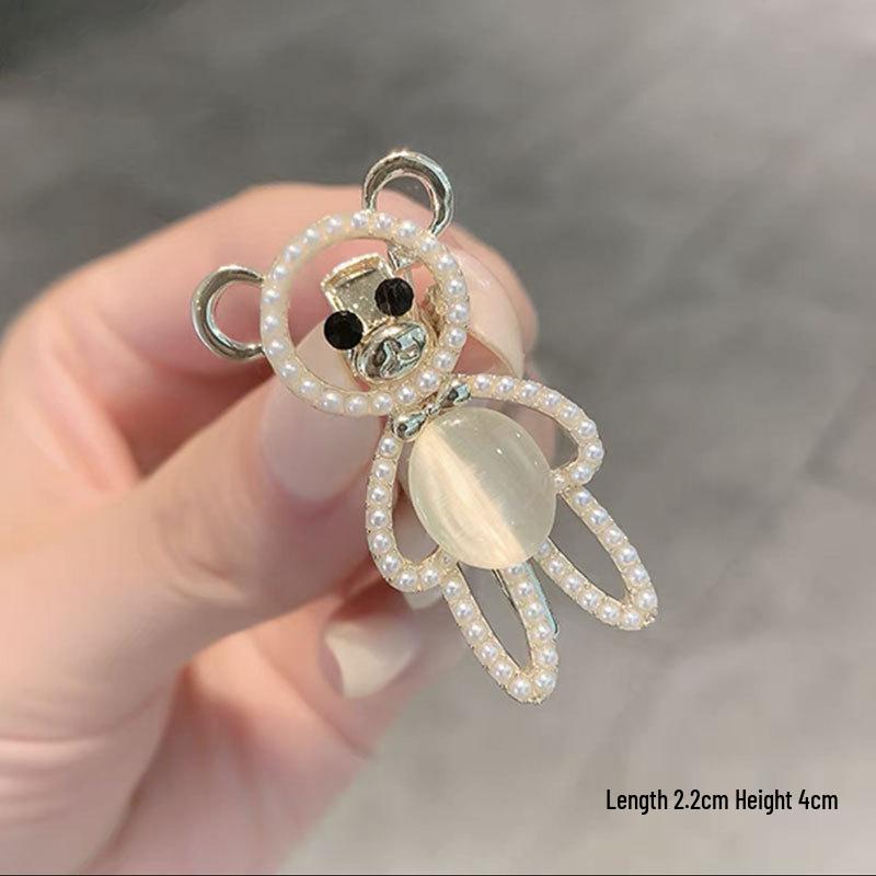 Elegant 2025 Korean Bow Pearl Rhinestone Hair Clip - Internet Celebrity Style