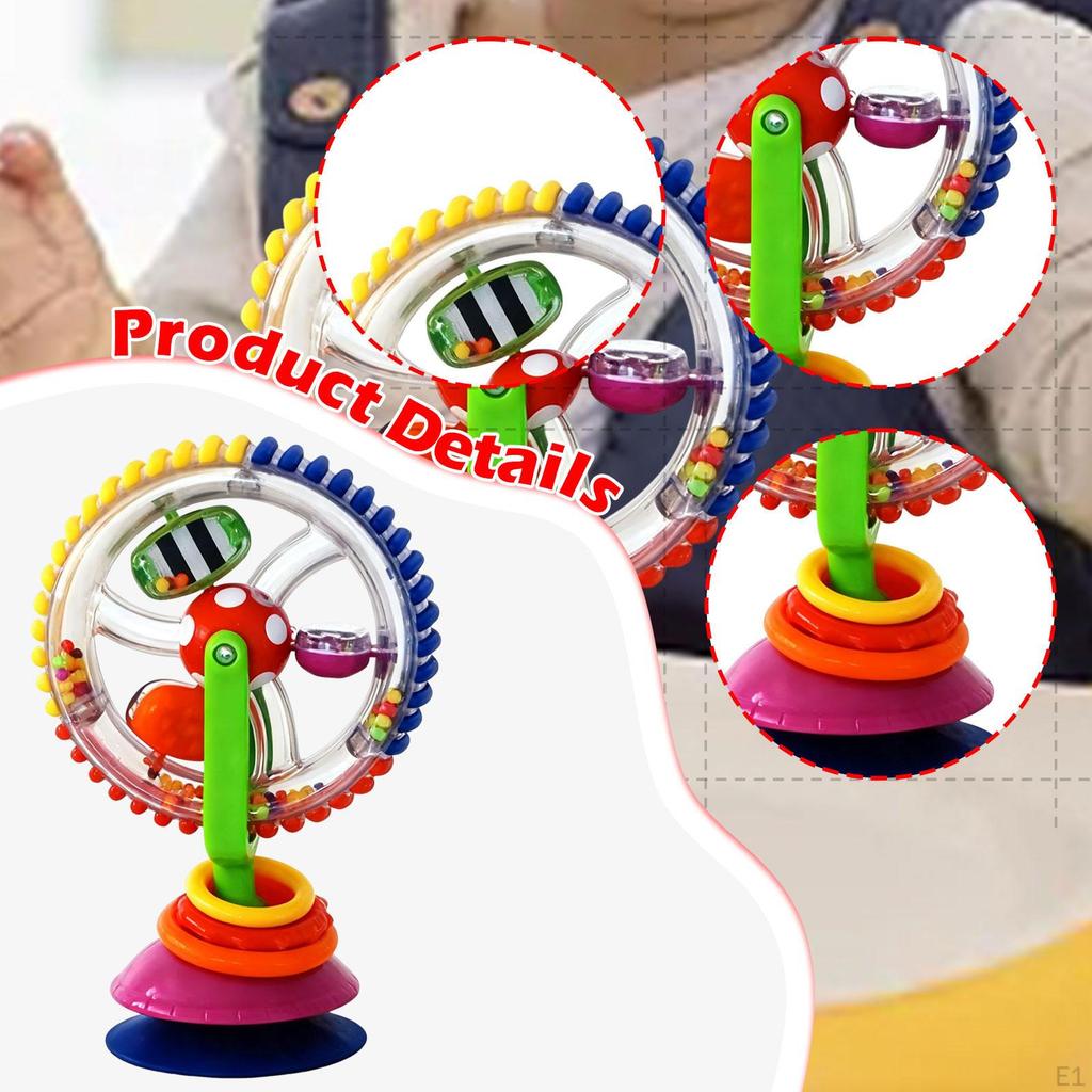 Wheel High Chair Tray Toy Durability Educational Easy to Install Early Development with Suction