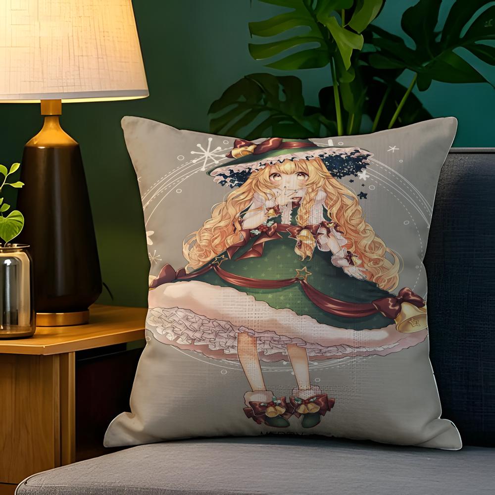 Christmas reindeer antler girl  Pillow Case Natural Linen Pillow Case DoubleSided Decor Sofa Pillowcase Home Decor