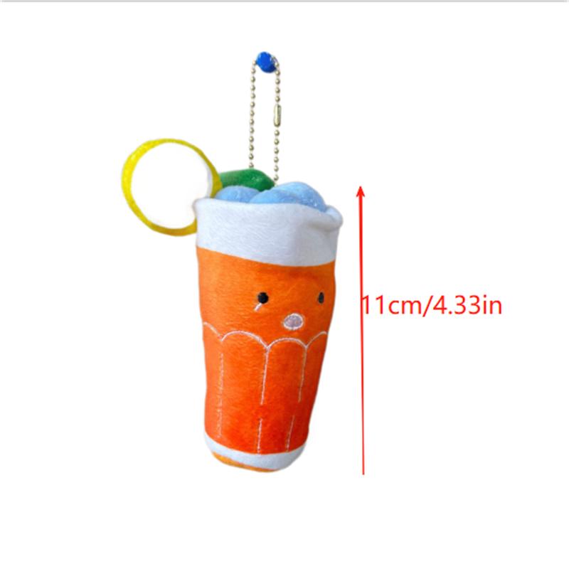 1/2Pcs Cute Creative Orange Blueberry Cold Drink Plush Doll Stuffed Toy Keychain Backpack Pendant Bag Hang Ornament Ragdoll Gift