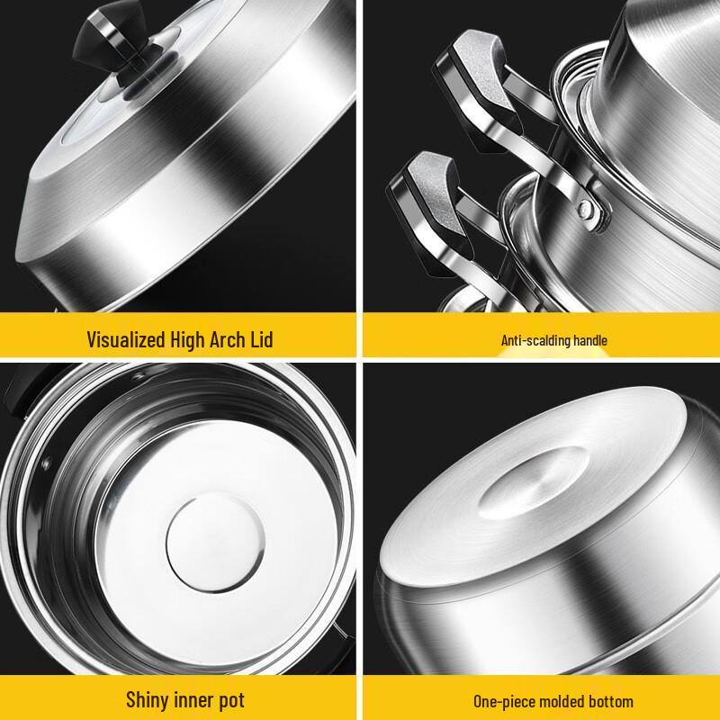 Utuo 304 Stainless Steel Three-Layer Steamer Pot