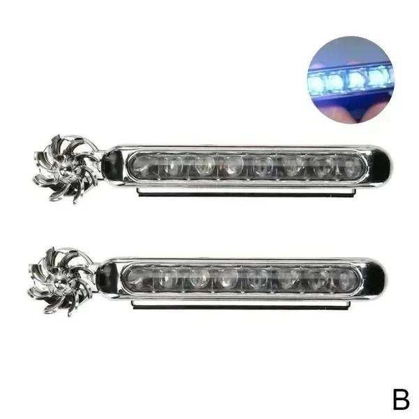 1/2Pcs Car LED DayTime Running Light Wind Powered LED Floodlights Auxiliary Lighting Motorcycle Lamp Automobile Day Headlight