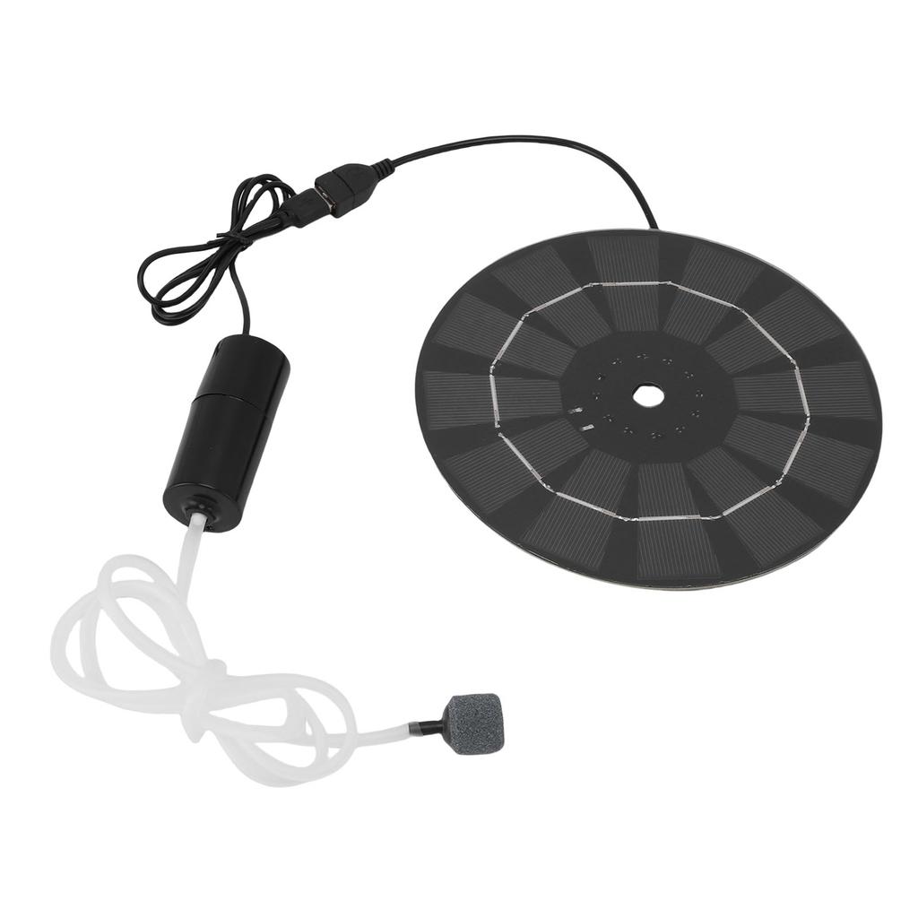 Solar Aquarium Oxygen Pump, Energy Saving Low Noise Operating Monocrystalline Silicon Solar Fish Pond Aerator for Home(10W)