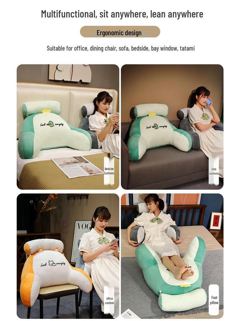 Large Soft Bed Backrest and Headboard Cushion - Ice Beans Pillow for Sleeping and Lounging