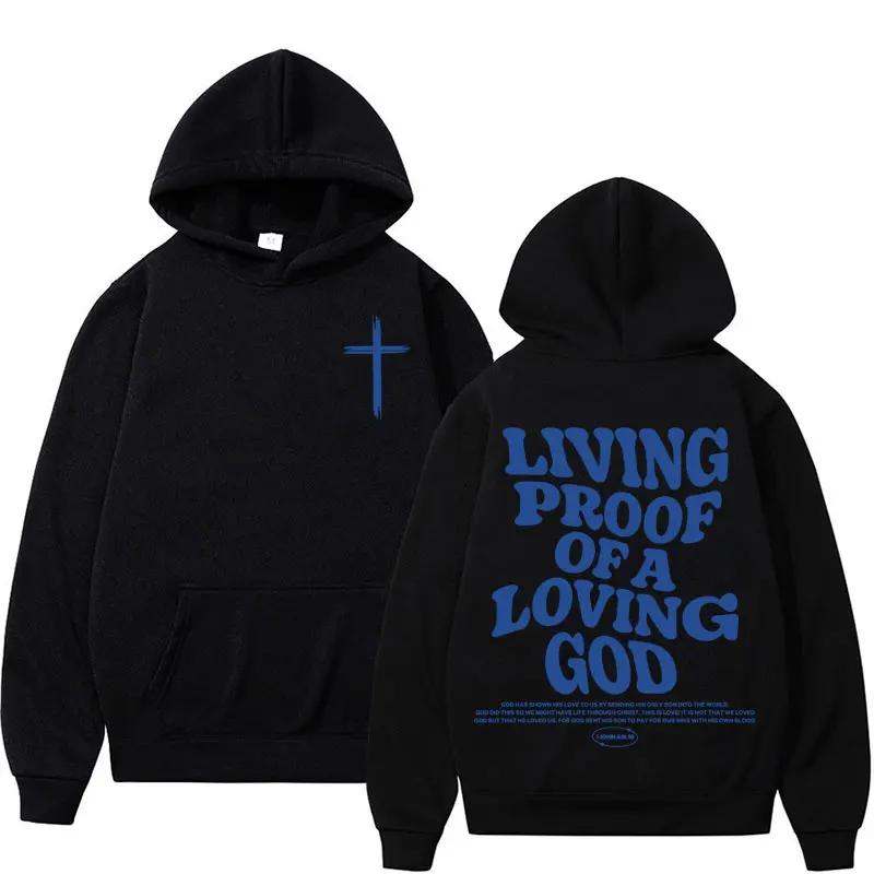 Harajuku Ästhetischer christlicher Jesus-Kirchen-Hoodie Bibelvers Gott liebt dich mit Kapuze Herren Damen Vintage Sweatshirts Streetwear Y2K