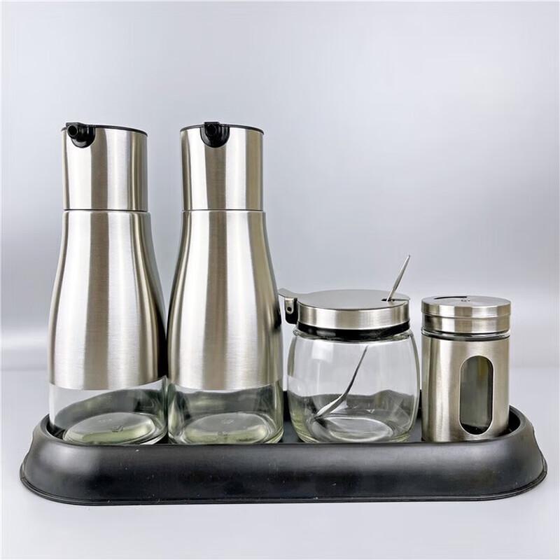 Glass Tabletop Condiment Set