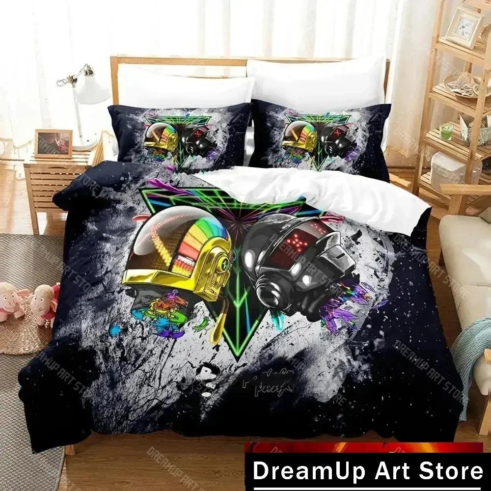 3D Print Daft Punk Bedding Set Duvet Cover Bed Set Quilt Cover Pillowcase Comforter King Queen Size Boys Adult Bedding Set