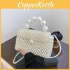 Mini Borsa a Tracolla Intrecciata a Mano con Perle per Donna con Chiusura Magnetica Perfetta per l'Uso Quotidiano
