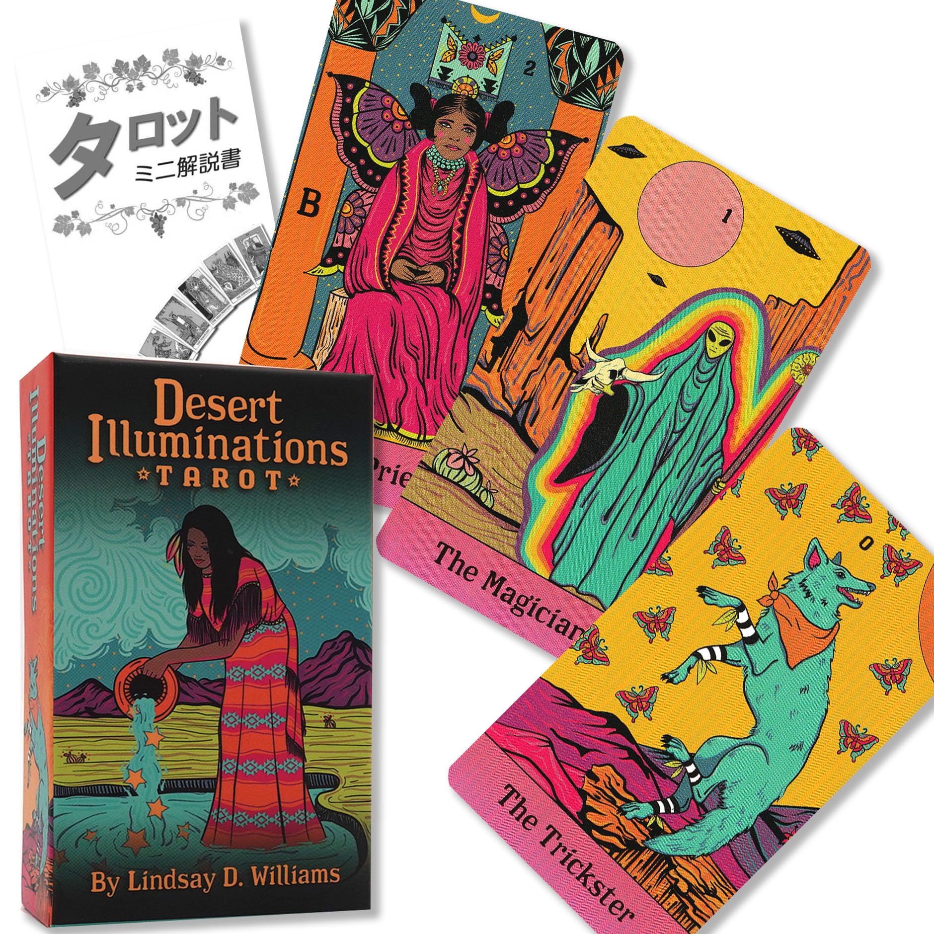 Desert Illuminations Tarot - Authentic FLATLAND Tarot Deck with Japanese Instructions. 78 cards.