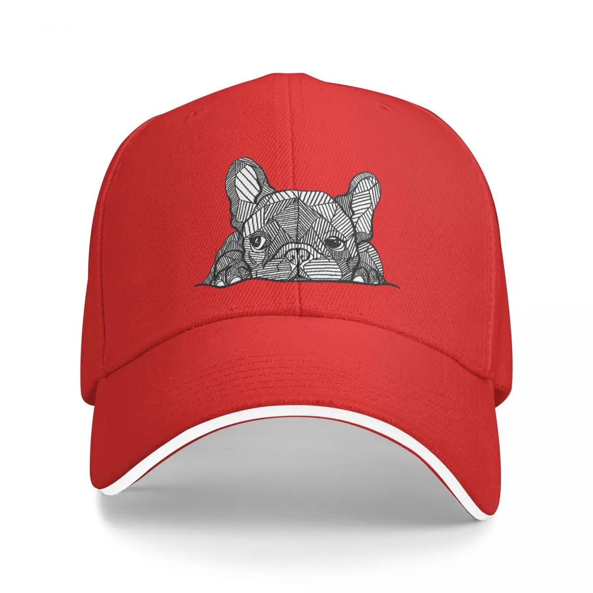

Puppy French Bulldog Frenchie Dog Washed Mens Baseball Cap Cycling Trucker Snapback Caps Dad Hat Golf Hats one size