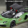 1:24 SVJ63 SCV12 Super Car Model Toy Exquisite Interior Metal Body Rubber Tires Vehicles Models Miniature Toys Collectible Item