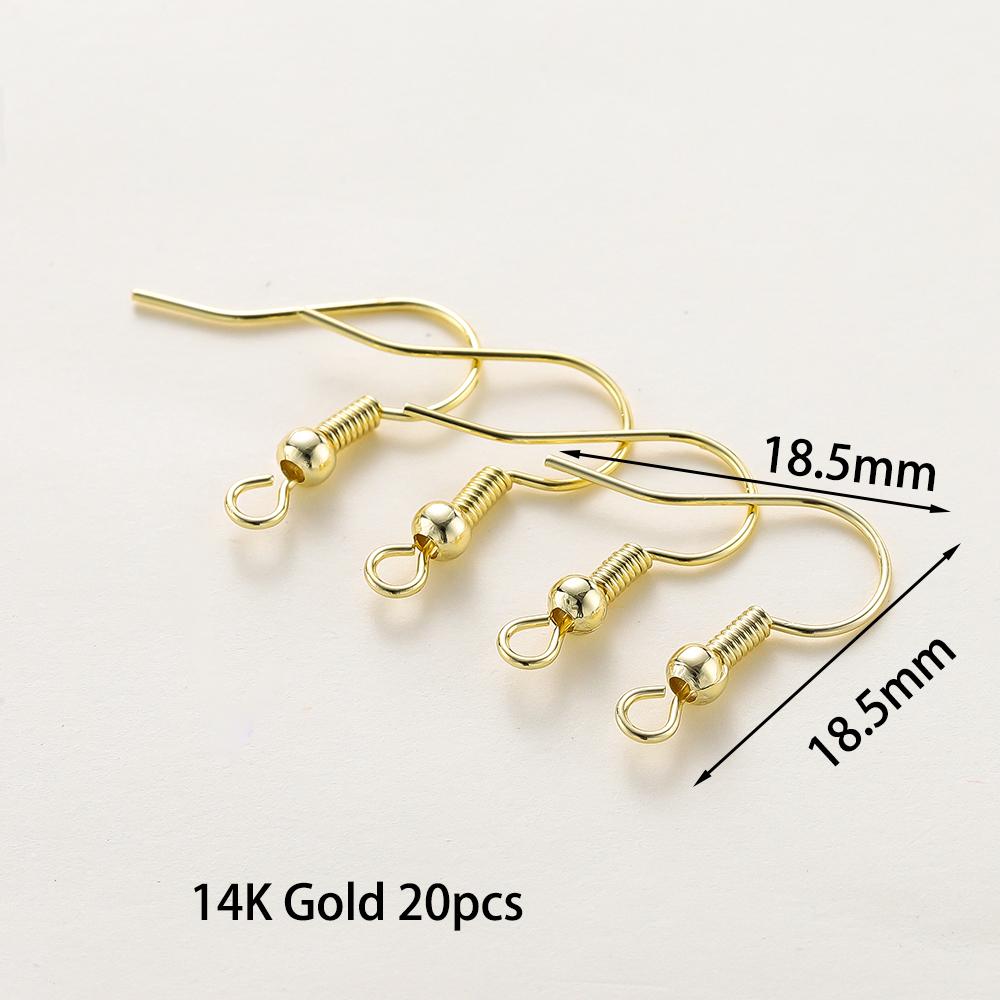 20 Stück/Los 6 Stile 14K 18K Vergoldete Ohrhaken mit Ohrbügel Ohrhaken Ohrringverschlüsse Zubehör für DIY Schmuckherstellung