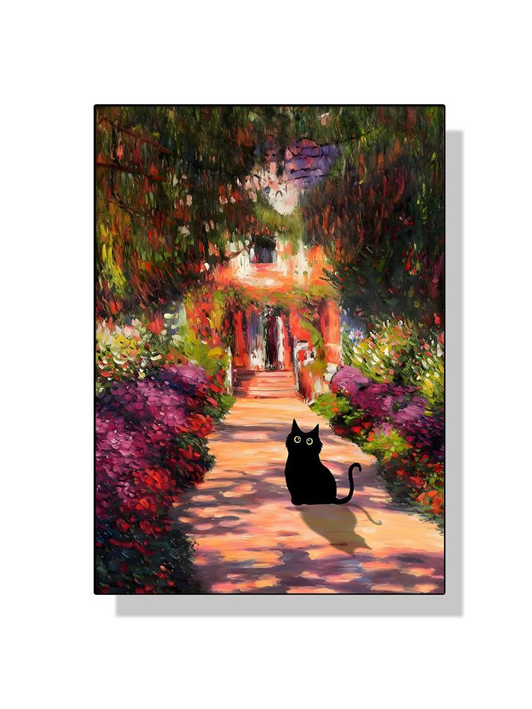 

Знаменитое искусство Густава Климта Поцелуй Ван Гога Моне Кувшинка Черный кот Плакаты Картина на холсте Смешные животные Настенный художественный декор для комнаты 21x30cm No Frame