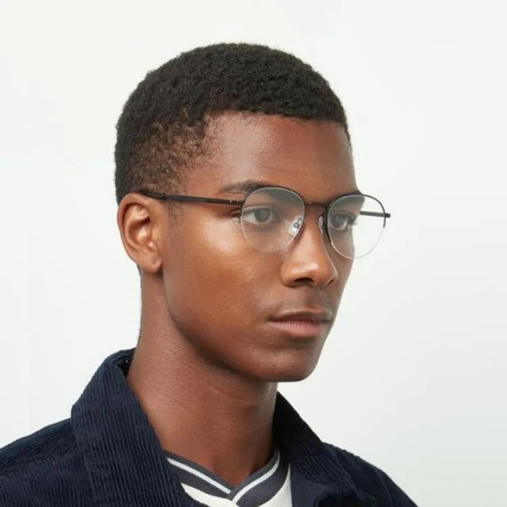 Hugo Boss Titanium Eyeglass Frames BOSS1448 003 Semi-rimless Stainless Steel Round
