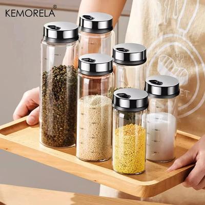 1Pcs Glass Condiment Bottle With Stainless Steel Rotatable Cap For Everyday Cooking And BBQ Pepper Shakers Kitchen Accessories