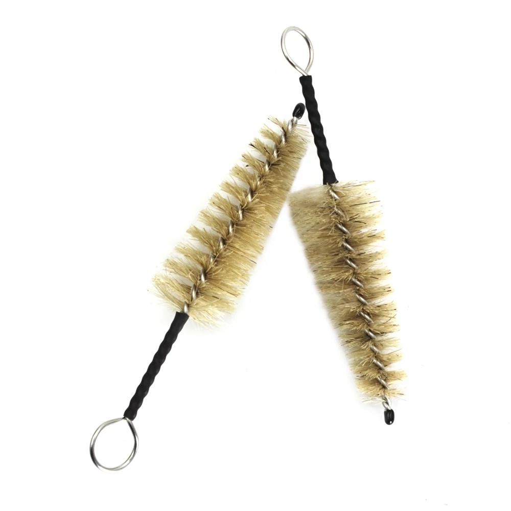 Mouthpiece Cleaning Brush 2 Pcs Wind Instrument Brown Natural Mane Brush for Saxophone Clarinet Trumpet Flute Accessories