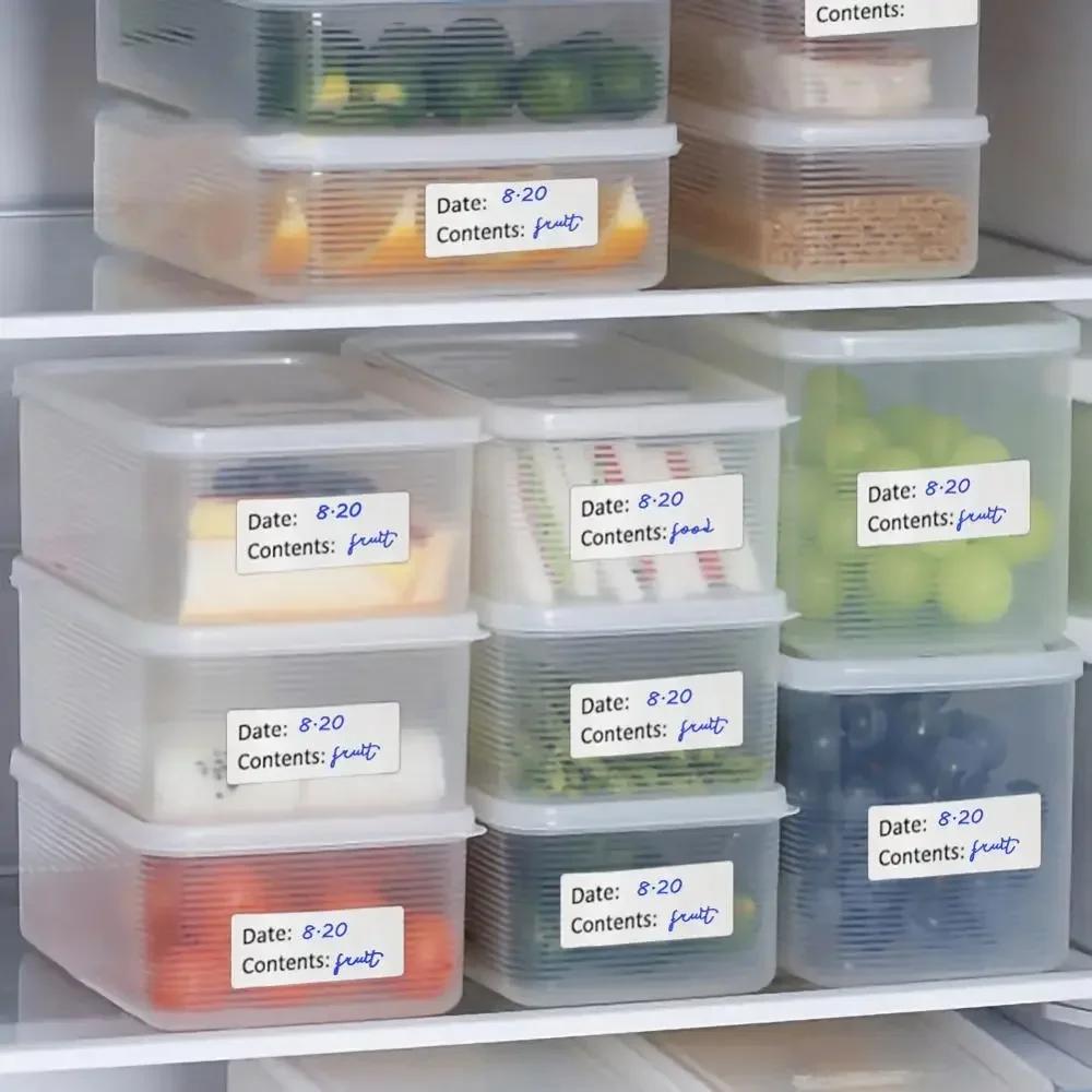Date Content Material Food Storage Stickers Refrigerator Freezer DIY Blank Mark Pantry Seal Labels for Container Bottle Box