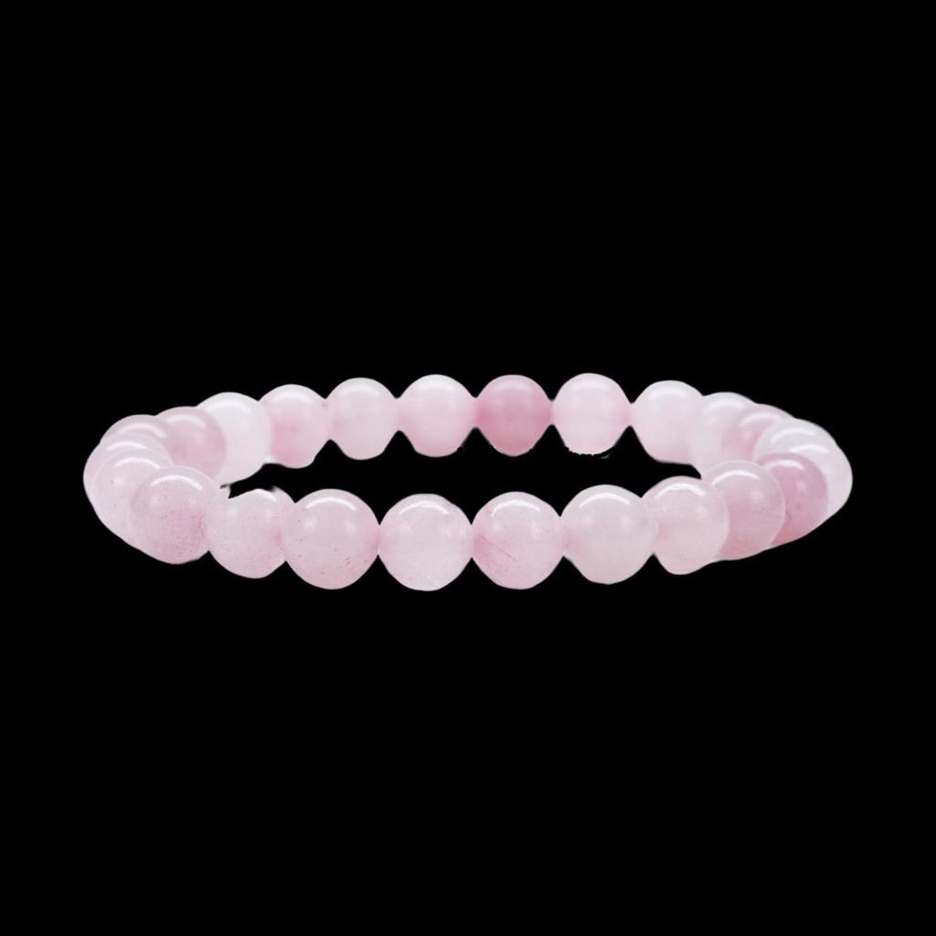 Zartes rosa Rosenquarz-Perlenarmband, Unisex-Edelsteinarmband, Elegantes Natur-Edelsteinarmband, Rosa Rosenquarz für den Alltag