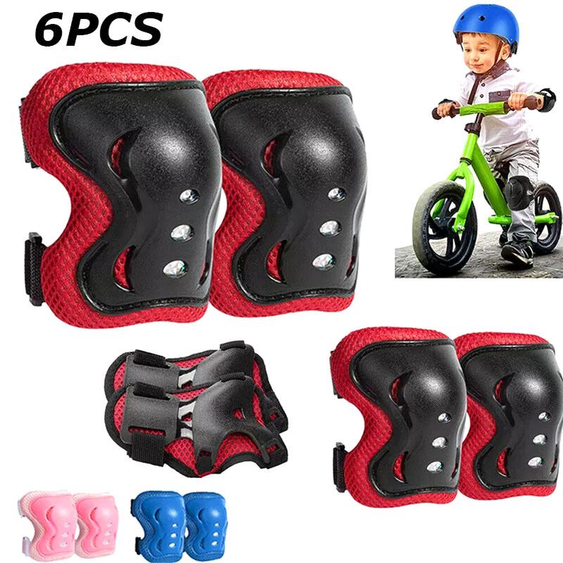 6Pcs/Set Kids Boy Girl Safety Helmet Knee Elbow Pad Sets Crianças Ciclismo Skate Bicicleta Capacete Proteção Segurança Guarda