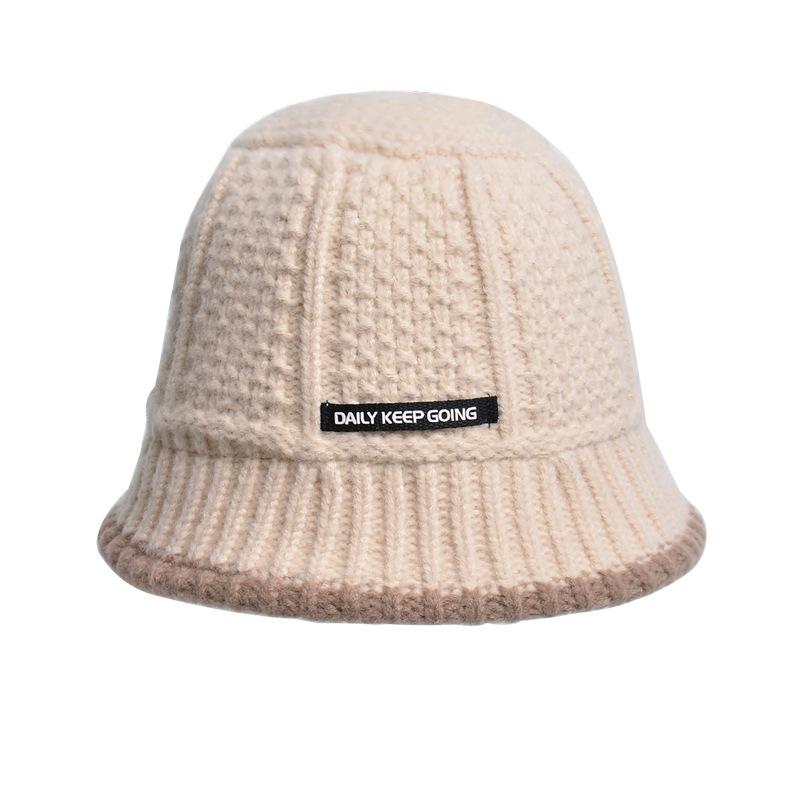 

Женская зимняя панама, теплая вязаная шапка в рыбацком стиле, повседневная складная панама, женская вязаная шапка, модные кепки для газетчиков 55-60cm бежевый