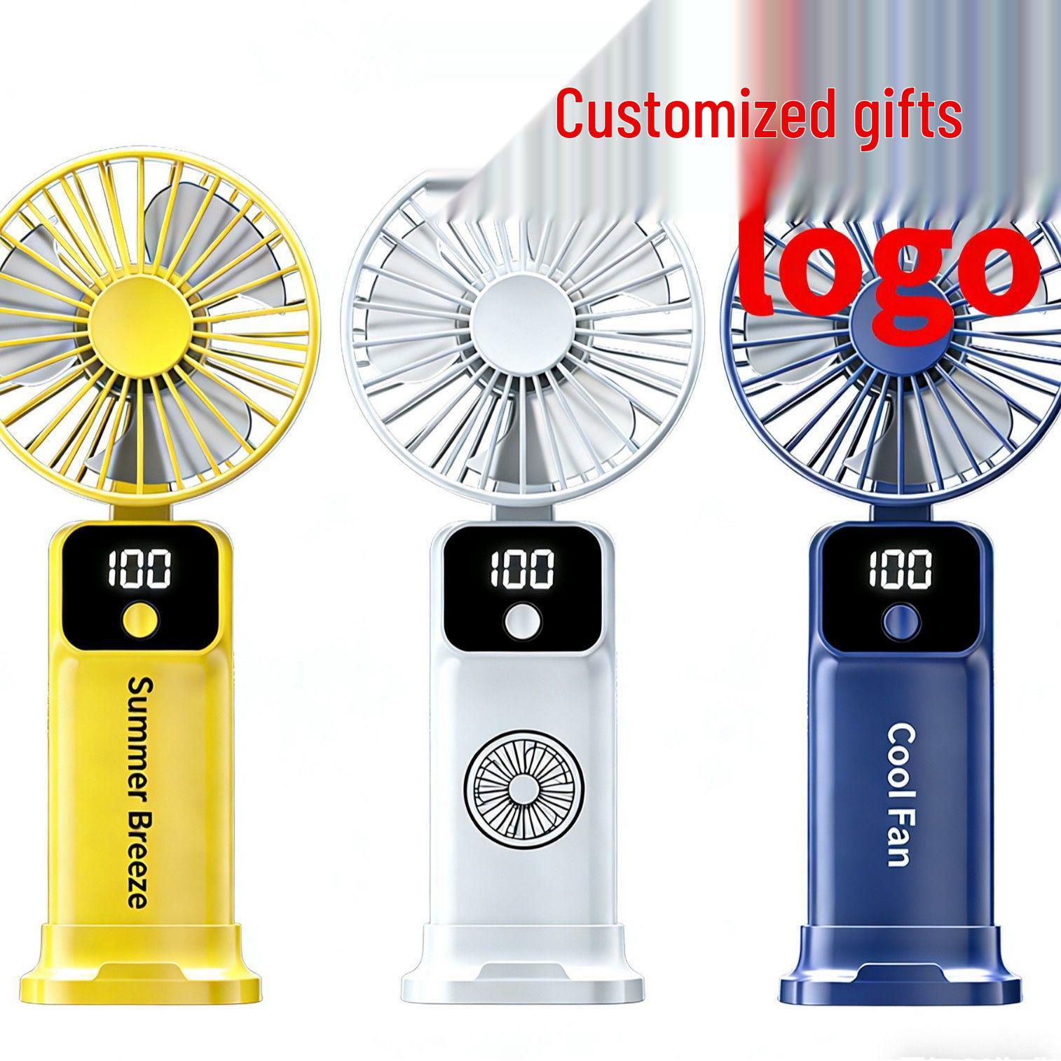 Foldable Portable Mini Desktop Fan with Type-C Rechargeable Interface & Lanyard, Customizable Logo 192*87*38.5 mm