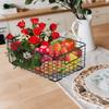1Pcs Strong Fruit Organizer Basket Kitchen Storage Container for Snacks Fruits Vegetables Draining Mesh Handle Hole Modern Iron