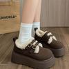 Thick-soled Inner Height-increasing Women's Shoes Fleece Warm Fluffy Shoes New Winter Snow Boots Loafer Cotton Shoes