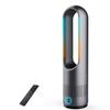 LRIO Bladeless Tower Fan Heater, 8 Cooling Levels, 3 Heat Levels, 100° Oscillation, 9h Timer, DC Motor, Remote, AM-018JR (Black)