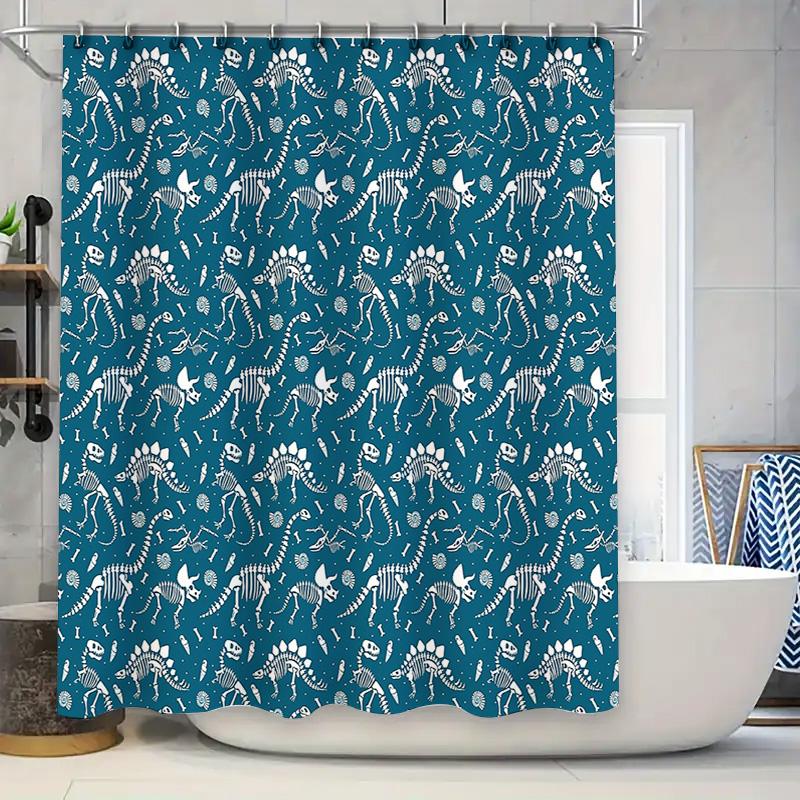 

Unframed Coastal Blue Wave Pattern Shower Curtain Ocean Beach Vibes Waterproof Fabric Decor W60H190(CM)-1 Pcs
