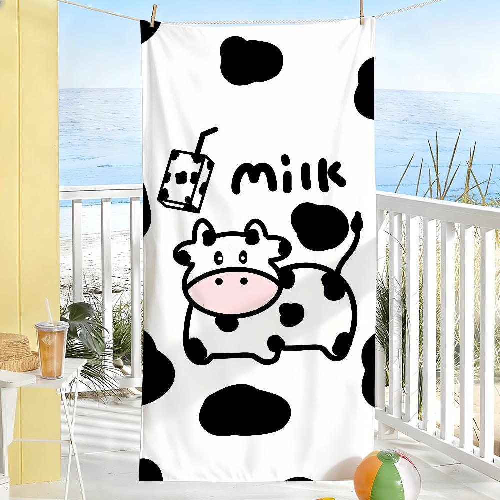 

Black And White Holstein Spots Cow Towel Soft Pool Gift For Travel Gym Shower Camping Quick Dry Sports Large Beach Towels W30*H60(CM)