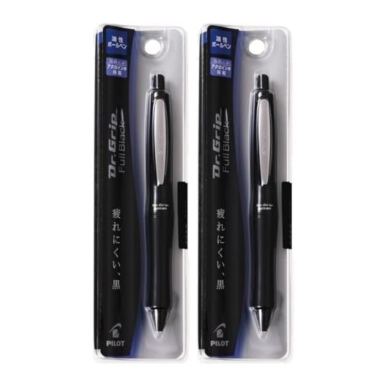 Pilot Dr. Grip Full Black Ballpoint Pen, 0.7mm, Black
