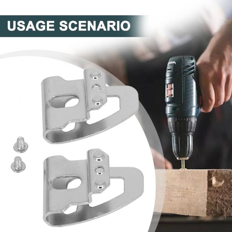 2 Pack Replacement Belt Clip Hook, Stainless Steel Belt Clip Drill Clip Hook Tool Hammer Drill Parts