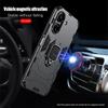 KEYSION Shockproof Armor Case for Xiaomi POCO C65 C51 C50 40 Silicone+PC Metal Ring Stand Phone Back Cover for Redmi 13C 12C 10C