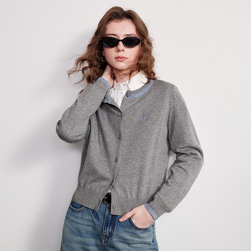 Chuyu Women's Color-block Hand-knit Cardigan