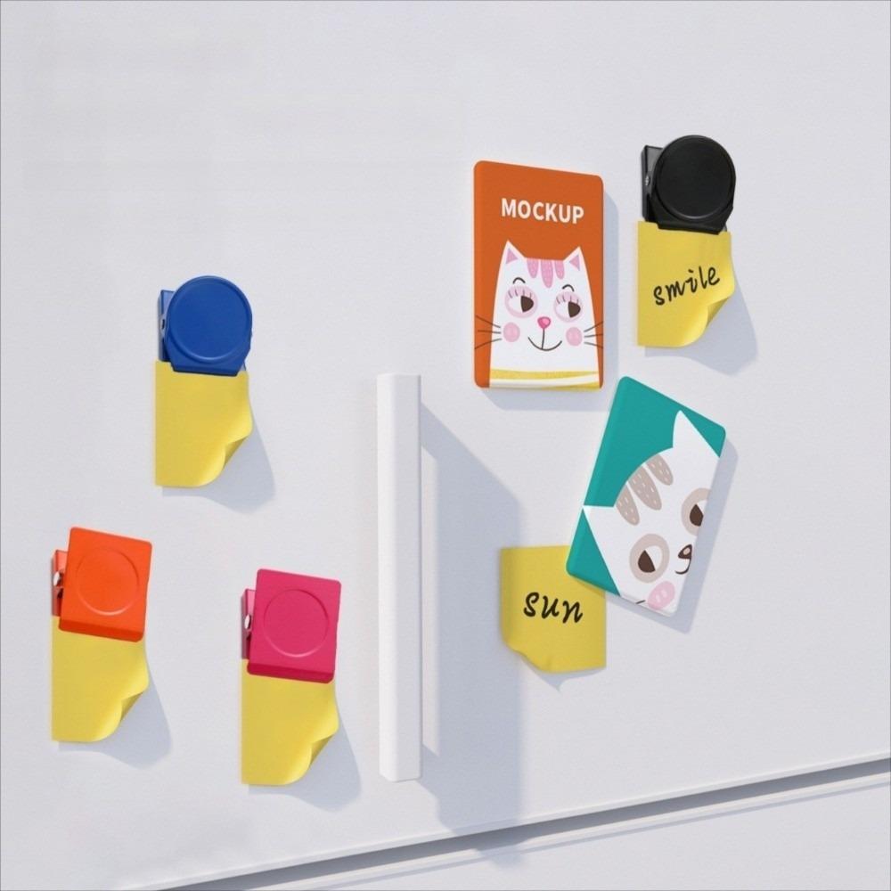 2 In 1 Fridge Magnet Round Metal Organizer Clip New Round Magnetic Clip Office