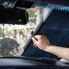 Retractable Car Sun Shade with Suction Cups Auto Window Cover for Summer Blocks UV & Heat Foldable Car Interior Heat Shield for Cars SUVs