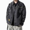 Giacca con tasche in denim Cappotto da tuta allentato selvaggio da studente di tendenza maschile