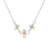 Sterling Silver Gardenia Flower Necklace for Women - Elegant Light Luxury Clavicle Chain with Fresh Floral Design.