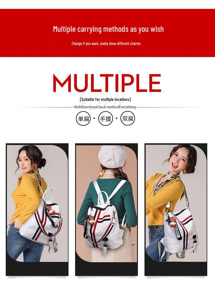 Spring/Summer Ribbon Dual-Use European & American Women's Casual Backpack