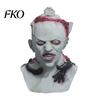 Scary Halloween Costume Accessory Upside Down Demon Latex Full Face Mask, Alien Cosplay Durable Mask Headgear, Creepy Prop for Party Escape Room Stage