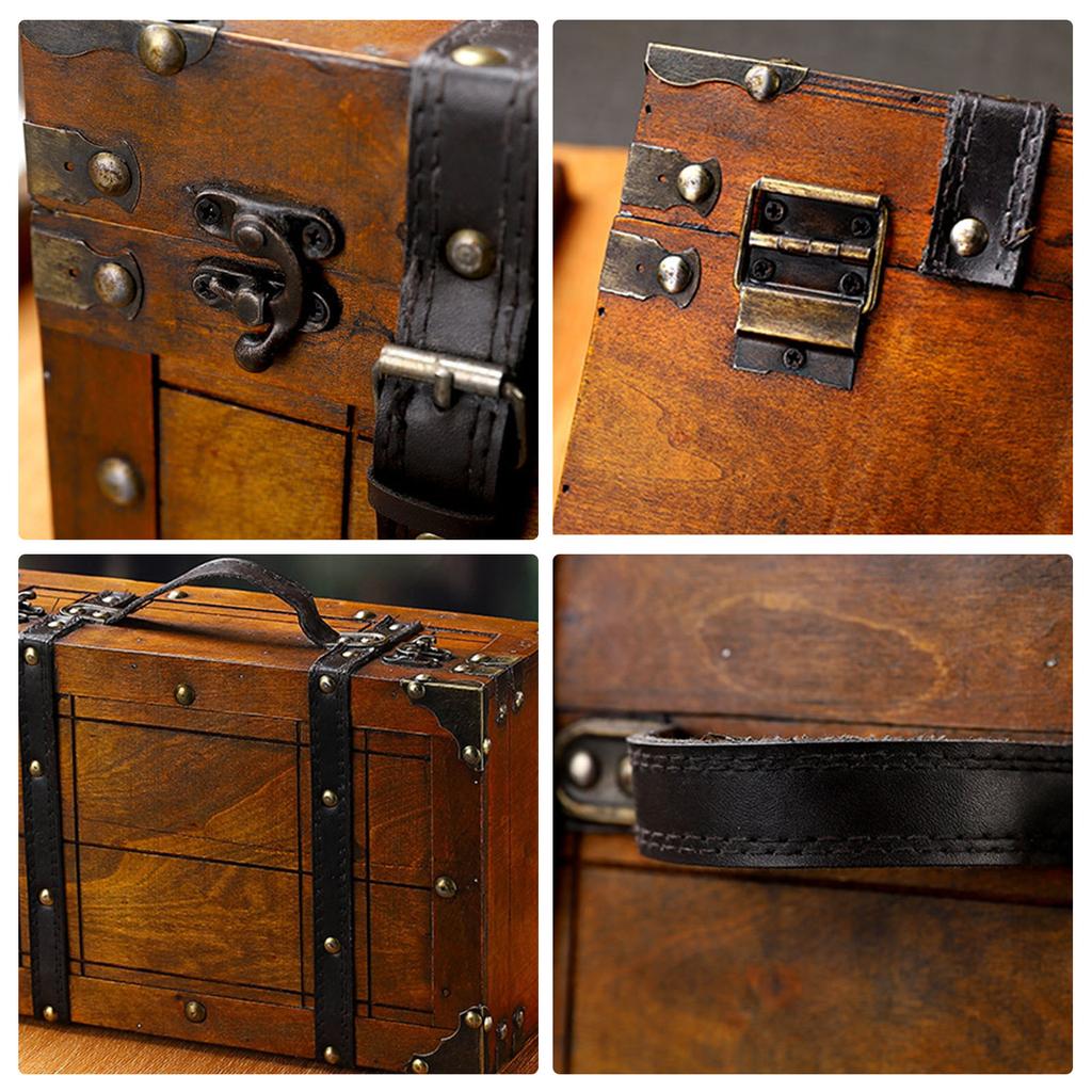 Vintage Holz Schmuckaufbewahrungsbox Antike Stile Handliche Organizer für Schmuck und Heimdekoration Täglicher Gelegenheitsgebrauch