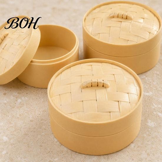 Creative Material Storage Bin Steamer Shape Box, with Lid, DIY Fondant Bread Artisan Craft Supply Box Crafts Display Case, for Handmade Collectibles